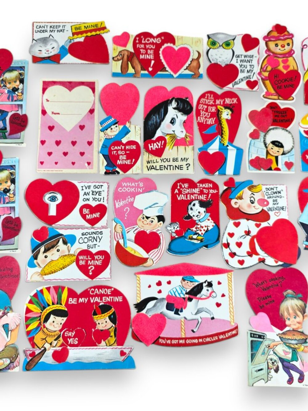 Vintage Valentines Lot of 28 Unused Cards Tender Vittles Cat 1960s? 1985